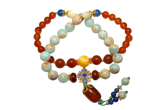 Fulu – Shoushan Stone & Agate Layered Bracelet