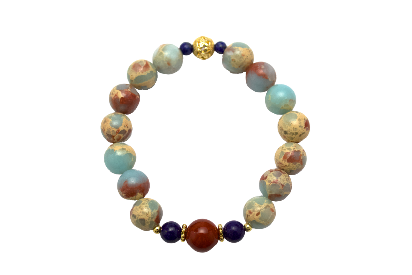 Lanyan – Shoushan Stone, Lapis Lazuli & South Red Agate Bracelet