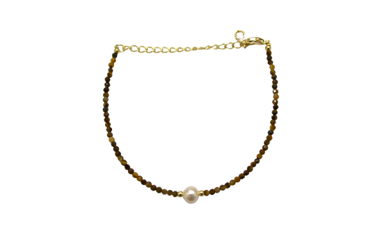 Jingyu – Tiger’s Eye & Freshwater Pearl Bracelet
