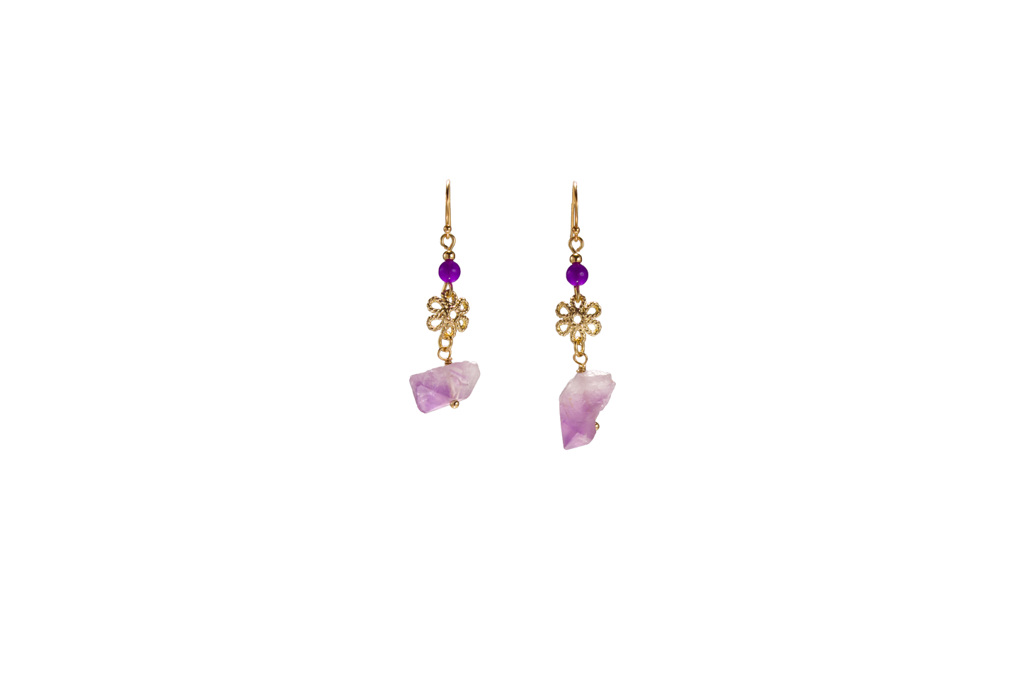 Mystic Amethyst – Raw Amethyst Earrings