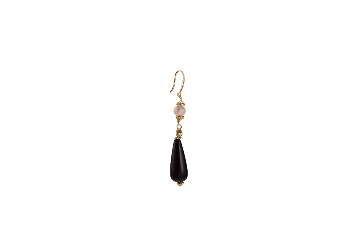 Midnight Glow – Black Onyx & Pearl Earrings