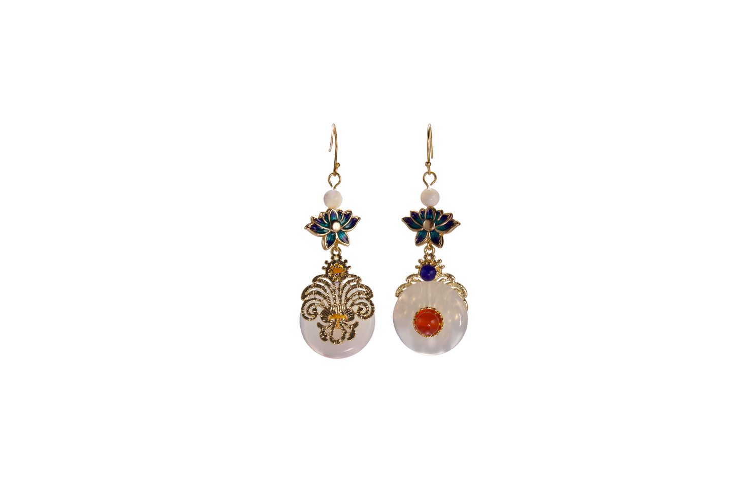 Lotus Grace · Agate Earrings