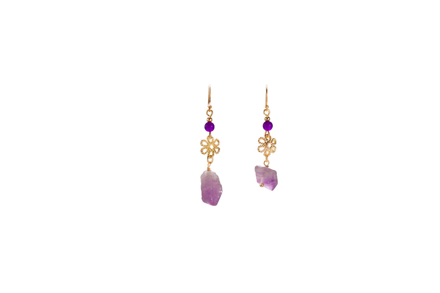 Mystic Amethyst – Raw Amethyst Earrings