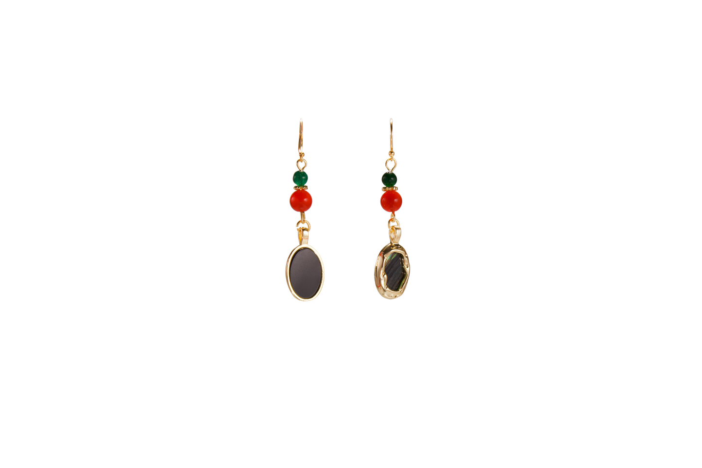 Ocean Glow – Abalone Shell & Chalcedony Earrings