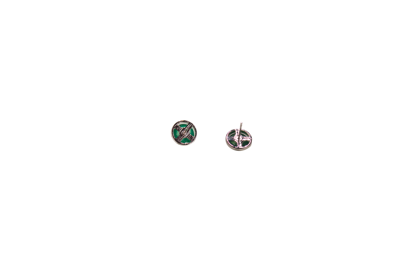 Pure Emerald – Green Agate Stud Earrings