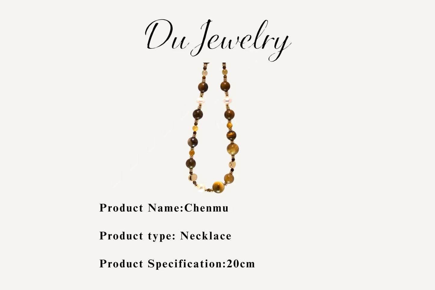 Chenmu – Tiger Eye & Pearl Rhythm Necklace