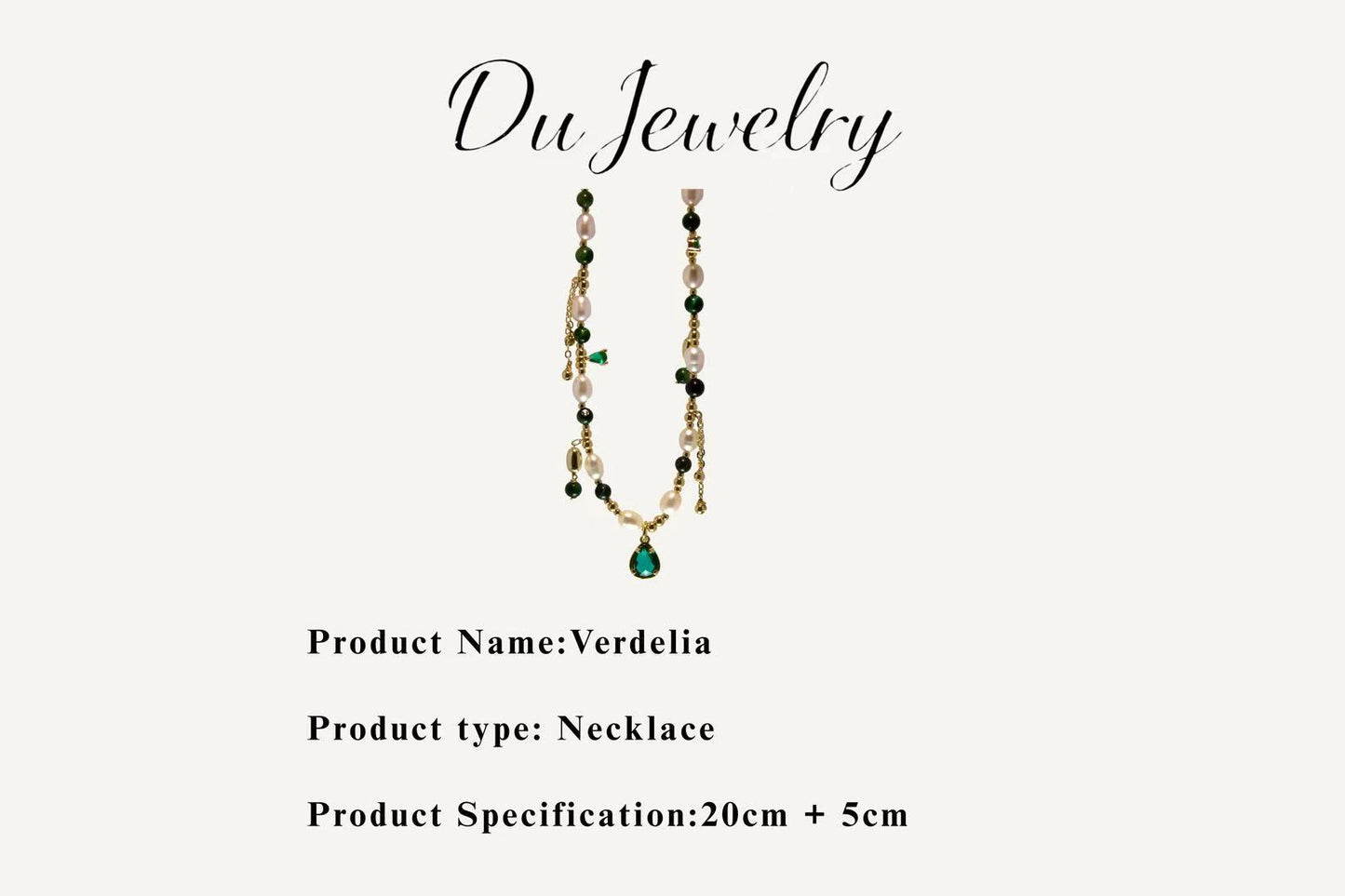 Verdelia – Green Tiger Eye & Pearl Necklace