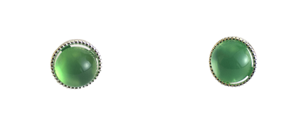 Pure Emerald – Green Agate Stud Earrings