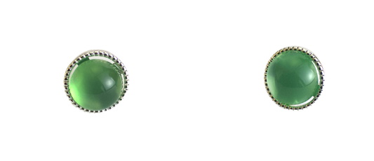 Pure Emerald – Green Agate Stud Earrings