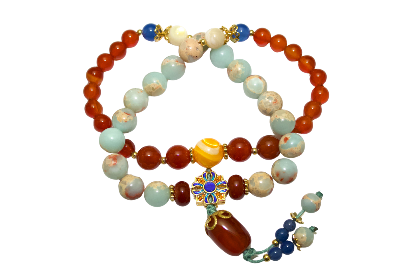 Fulu – Shoushan Stone & Agate Layered Bracelet