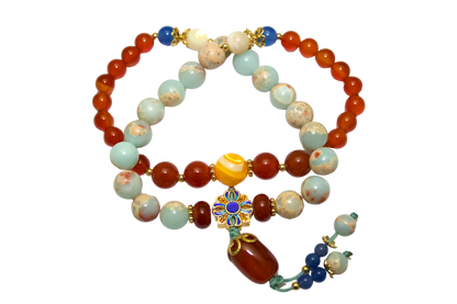 Fulu – Shoushan Stone & Agate Layered Bracelet