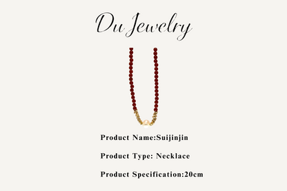 Suisuijin · Red Agate & Pearl Necklace