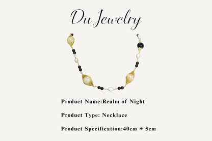 Realm of Night · Obsidian & Pearl Necklace