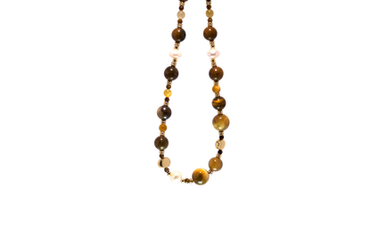 Chenmu – Tiger Eye & Pearl Rhythm Necklace
