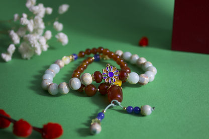 Fulu – Shoushan Stone & Agate Layered Bracelet