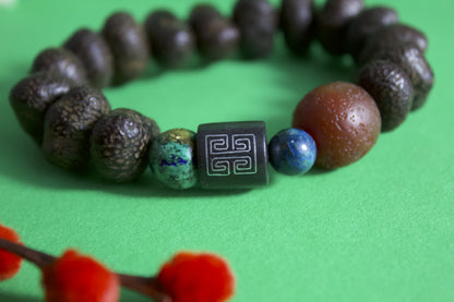 Hongmeng – Bodhi Seed & Agate Beaded Bracelet