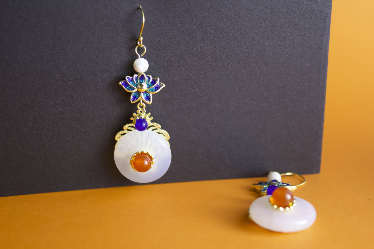 Lotus Grace · Agate Earrings