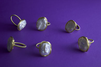 N. N. 0 Series - "Baroque Embrace" Pearl Ring