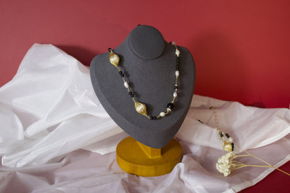 Realm of Night · Obsidian & Pearl Necklace