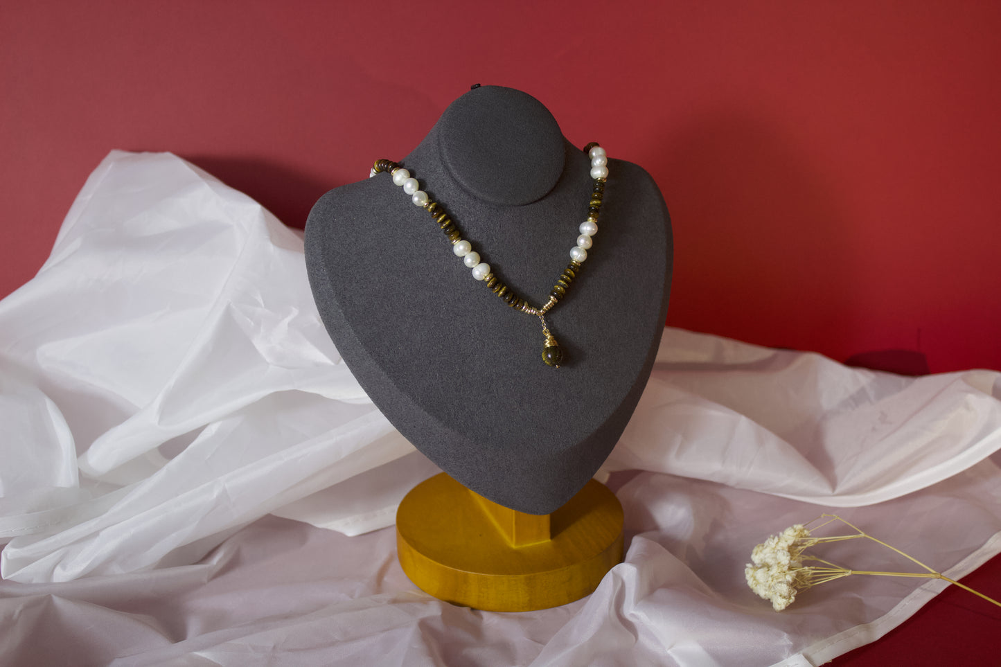 Yanyu – Tiger Eye, Pearl & Shells Necklace