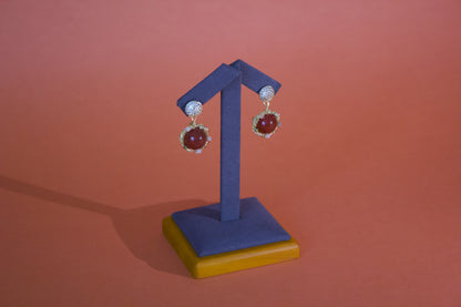 Aurora – Peach Agate, Green Aventurine & Sunstone Earrings