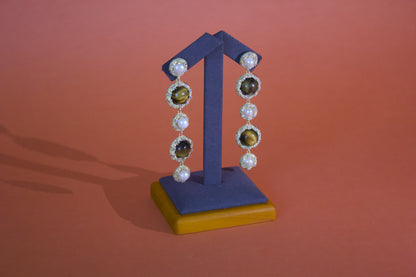 Golden Gaze – Tiger’s Eye & Pearl Earrings