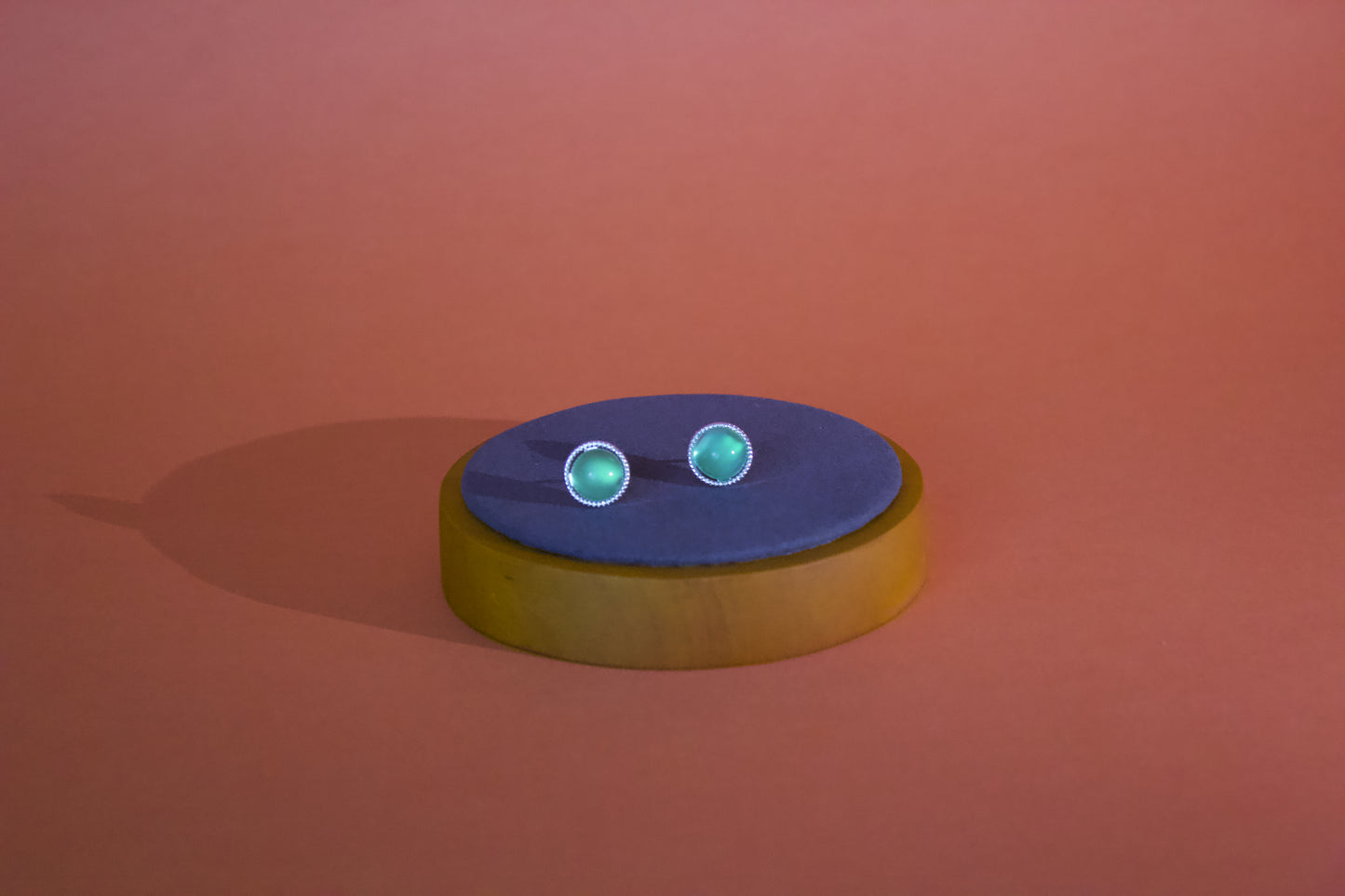 Pure Emerald – Green Agate Stud Earrings