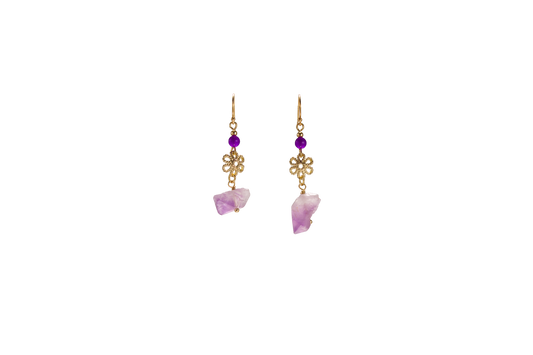 Mystic Amethyst – Raw Amethyst Earrings