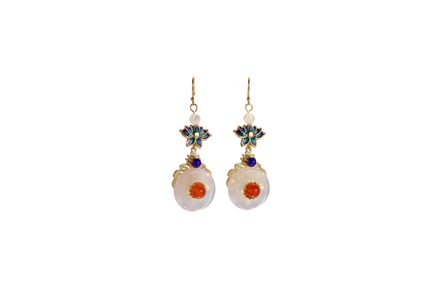Lotus Grace · Agate Earrings