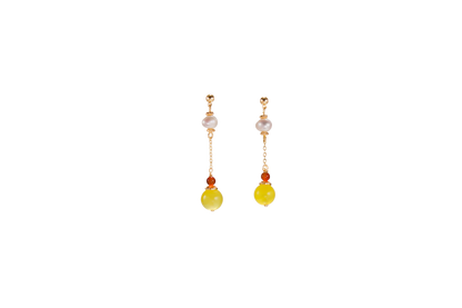 Pure Glow · Agate & Pearl Earrings