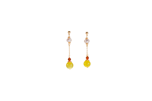 Pure Glow · Agate & Pearl Earrings