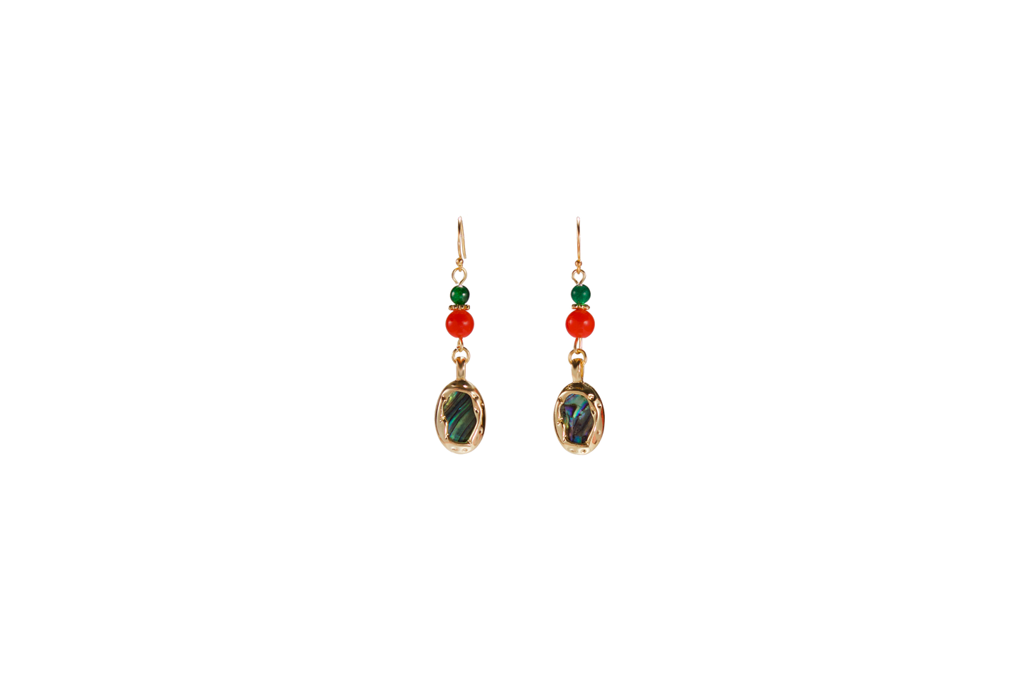 Ocean Glow – Abalone Shell & Chalcedony Earrings