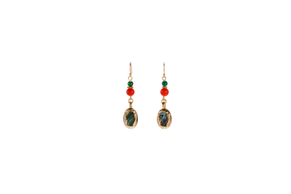 Ocean Glow – Abalone Shell & Chalcedony Earrings