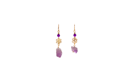 Mystic Amethyst – Raw Amethyst Earrings