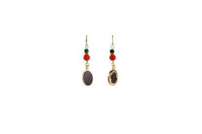 Ocean Glow – Abalone Shell & Chalcedony Earrings