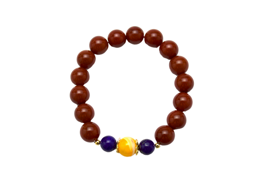 "ZhuYan" - Nanhong Agate, Lapis Lazuli & Pearl Shell Beaded Bracelet