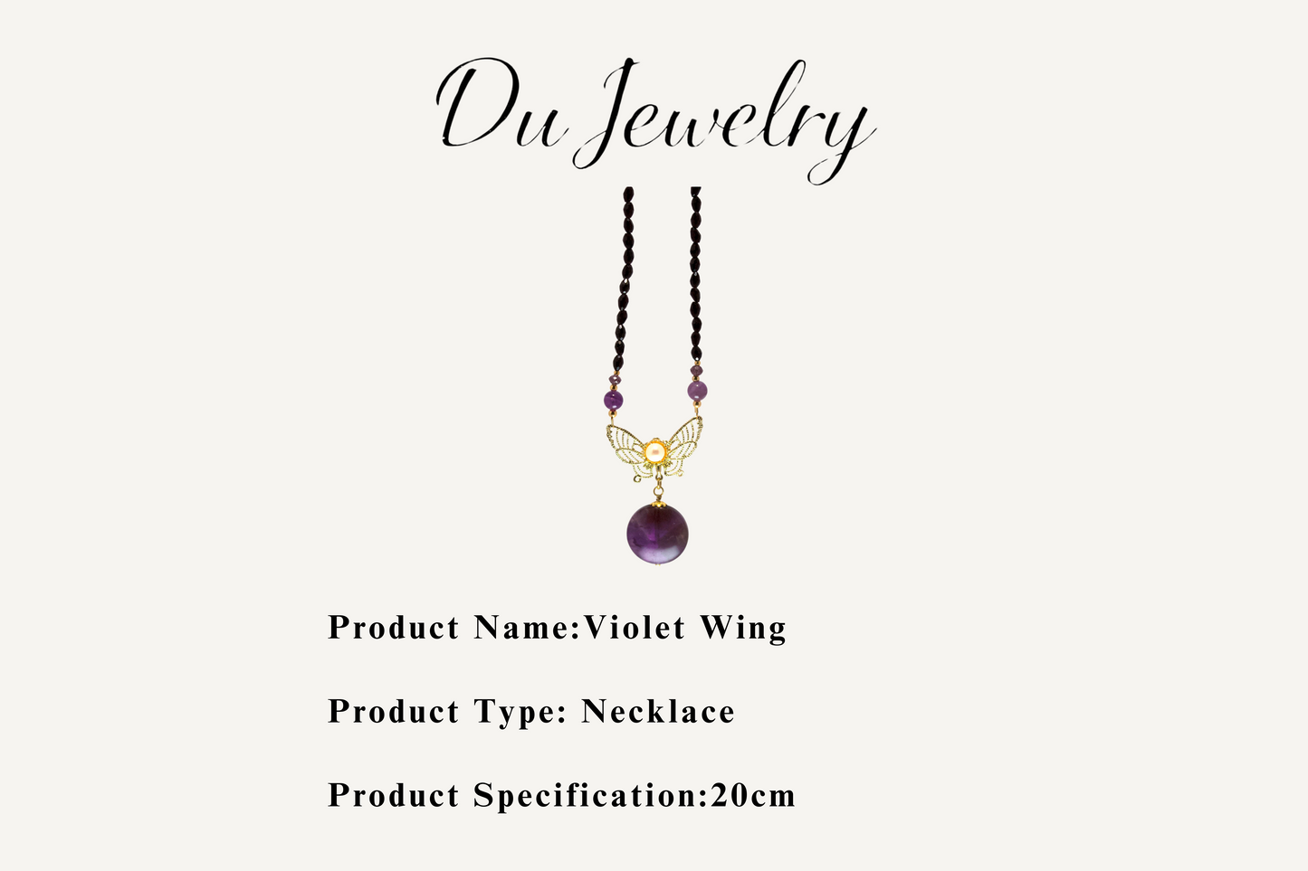 Violet Wing – Amethyst & Pearl Necklace