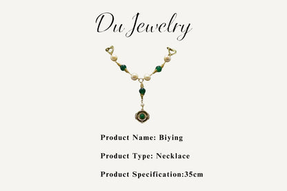 Bi Ying · Green Agate & Pearl Necklace