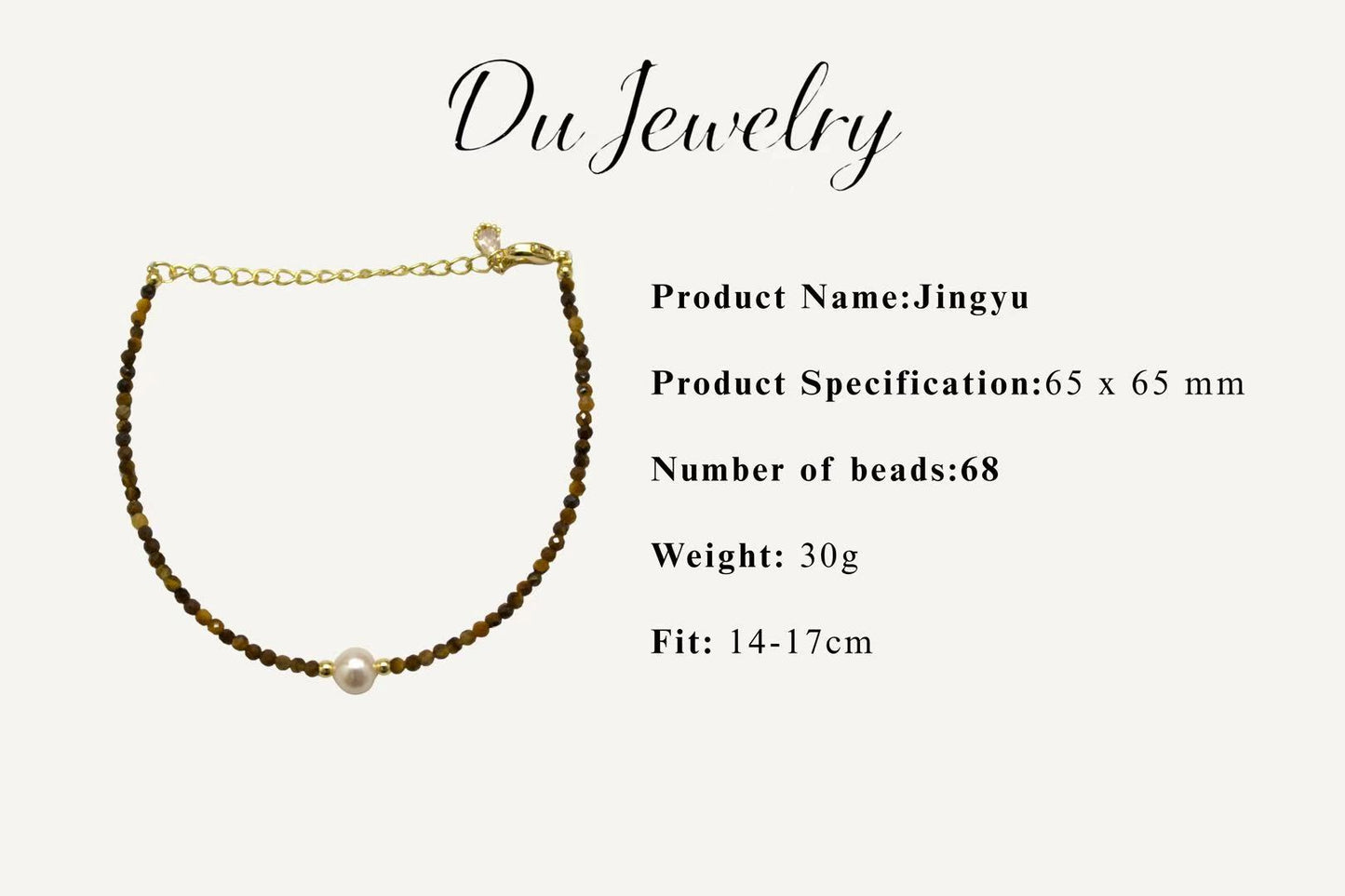 Jingyu – Tiger’s Eye & Freshwater Pearl Bracelet