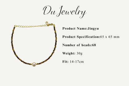 Jingyu – Tiger’s Eye & Freshwater Pearl Bracelet