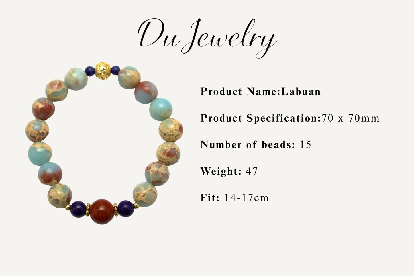 Lanyan – Shoushan Stone, Lapis Lazuli & South Red Agate Bracelet