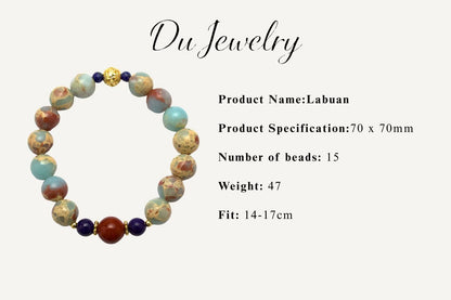 Lanyan – Shoushan Stone, Lapis Lazuli & South Red Agate Bracelet