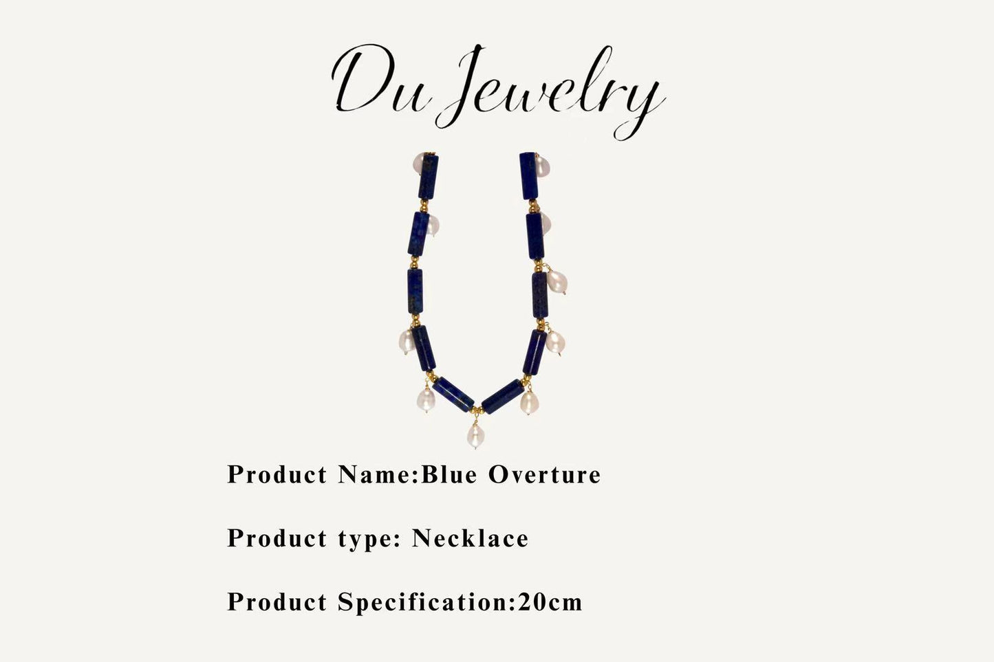 Blue Overture – Lapis Lazuli, Pearl & 18k Gold Vermeil Drop Necklace