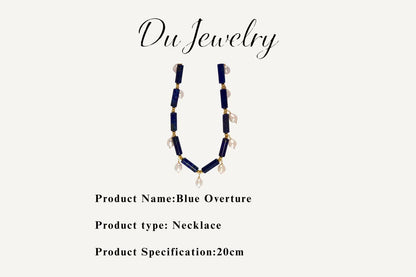Blue Overture – Lapis Lazuli, Pearl & 18k Gold Vermeil Drop Necklace