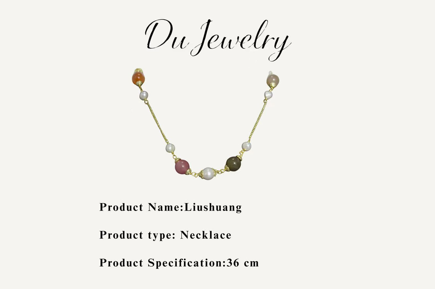 Liushuang – Banded Agate & Freshwater Pearl Necklace