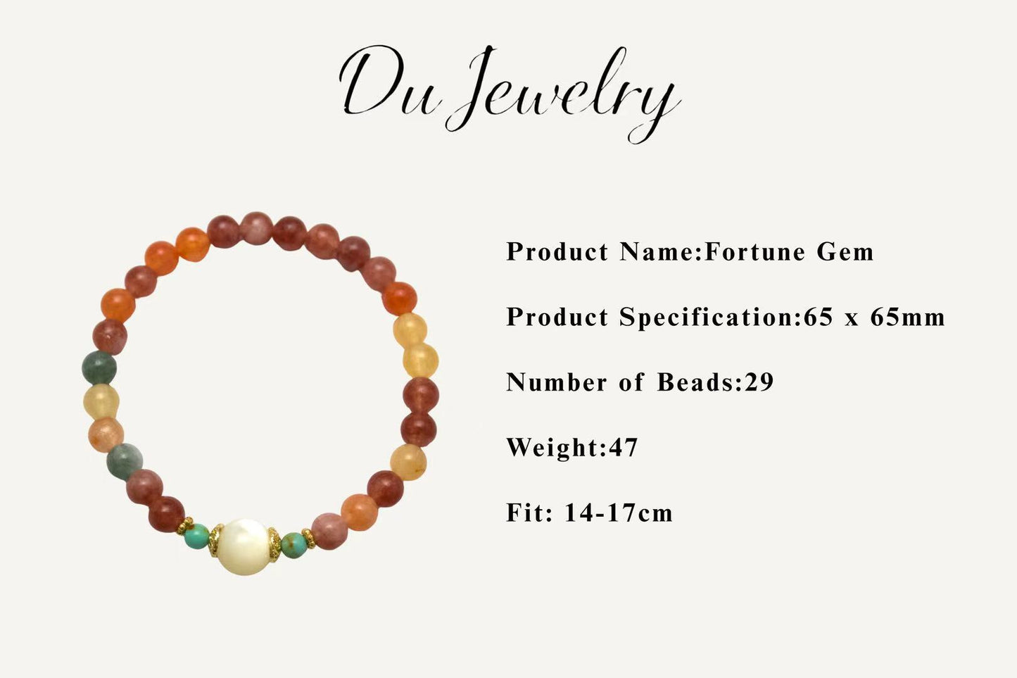Fortune Gem – Multicolor Chalcedony & Shell Bead Bracelet