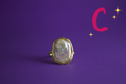 N. N. 0 Series - "Baroque Embrace" Pearl Ring